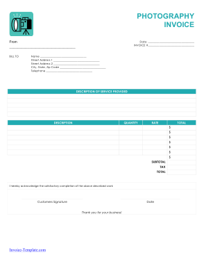Sample Photography Invoice Template Free Download Free Pdf Books