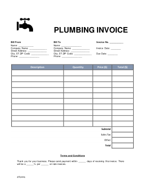 Free Download PDF Books, Plumbing Invoice Example Template