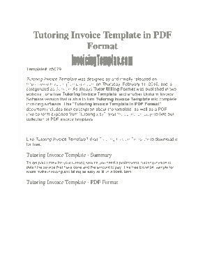 Free Download PDF Books, Tutoring Invoice Sample Template
