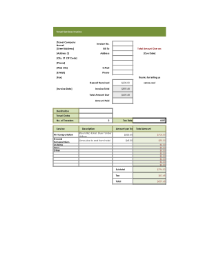 Free Download PDF Books, Travel And Expanse Invoice Template