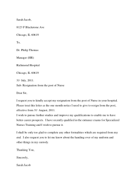 Free Download PDF Books, Resignation Letter For Nurses Template