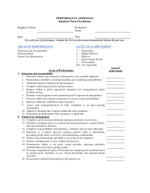 Free Download PDF Books, Nurse Appraisal Form Template
