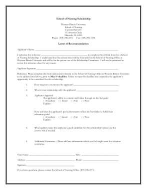Free Download PDF Books, Nursing School Reference Letter Template