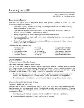 Free Download PDF Books, Printable Registered Nurse Resume Template