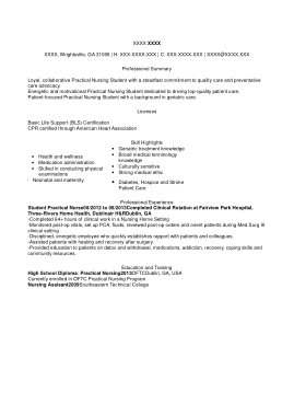 Free Download PDF Books, Student Practical Nurse Resume Example Template