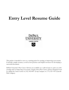 Free Download PDF Books, Entry Level Resume Guide Template