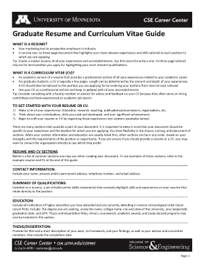 Free Download PDF Books, Graduate Resume and Curriculum Vitae Guide Template
