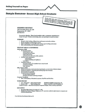 Free Download PDF Books, Recent High School Graduate Sample Resume Template