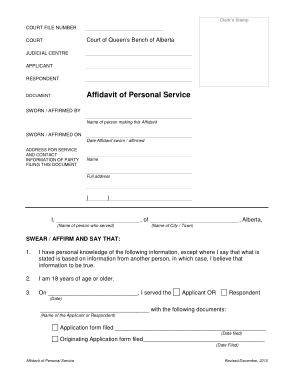 Free Download PDF Books, Personal Service Affidavit Form Template