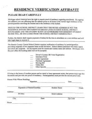 Free Download PDF Books, Residency Verification Affidavit Form Template