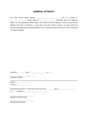 Free Download PDF Books, General Sworn Affidavit Form Template