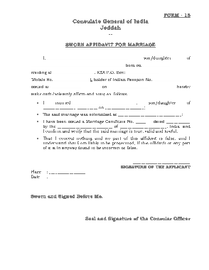 Free Download PDF Books, Sworn Affidavit Form For Marriage Template