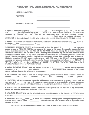 Free PDF Books, Residential Rental Lease Agreement Form Template