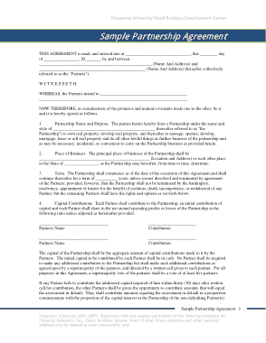 Free Download PDF Books, General Partnership Agreement Sample Form Template