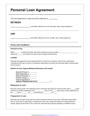 Free Download PDF Books, Free Personal Loan Agreement Form Template