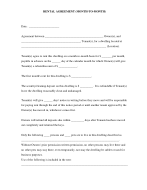 Free Download PDF Books, Monthly Rental Agreement Form Template