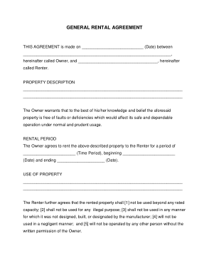 printable rental agreement form template free download free pdf books
