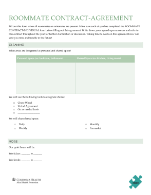 Free Download PDF Books, Free Roommate Contract Agreement Form Template