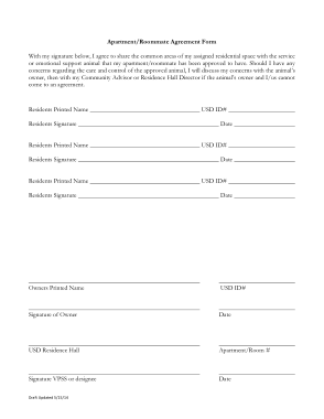 Free Download PDF Books, Sample Apartment Roommate Agreement Form Template