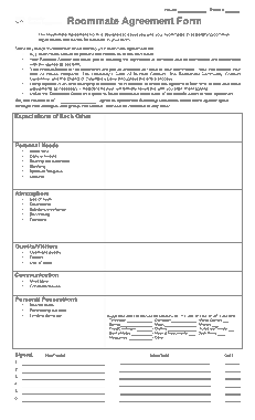 Free Download PDF Books, Standard House Roommate Agreement Form Template