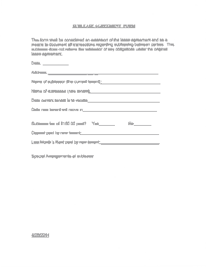 Free Download PDF Books, Generic Sublease Agreement Form Free Template
