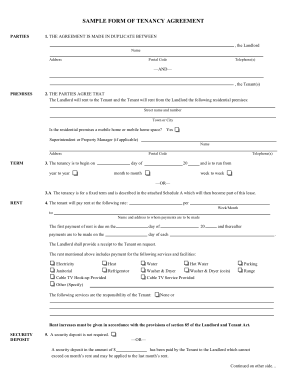 Free Download PDF Books, Sample Tenancy Agreement Form Template