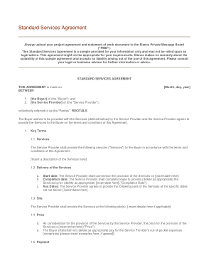Free Download PDF Books, Standard Services Agreement Form Free Template