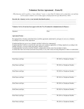 Free Download PDF Books, Volunteer Service Agreement Form Free Template