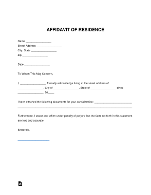 Free Download PDF Books, Affidavit Of Residence Form Template
