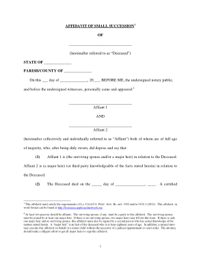Free Download PDF Books, Louisiana Small Estate Affidavit Form Template