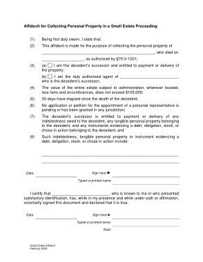 Free Download PDF Books, Utah Small Estate Affidavit Form Template
