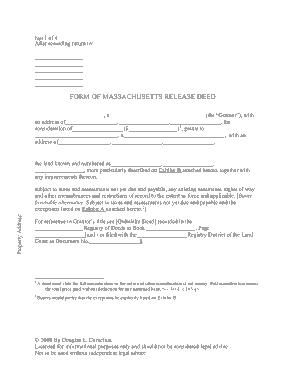 Free Download PDF Books, Massachusetts Release Deed Form Template