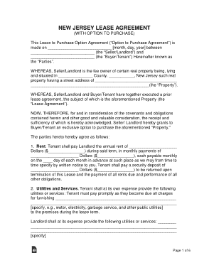 Free Download PDF Books, New Jersey Lease Agreement With Option To Purchase Form Template