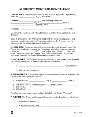 Free Download PDF Books, Mississippi Month To Month Lease Agreement Form Template
