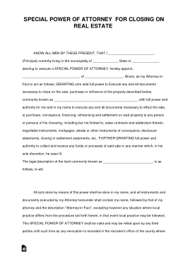Free Download PDF Books, Illinois Real Estate Power Of Attorney Form Template