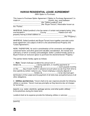 Free Download PDF Books, Hawaii Residential Lease With Option To Purchase Form Template