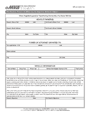 Free Download PDF Books, Maryland Motor Vehicle Power Of Attorney Vr 470 Form Template