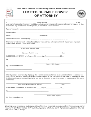 Free Download PDF Books, New Mexico Motor Vehicle Power Of Attorney Mvd11020 Form Template