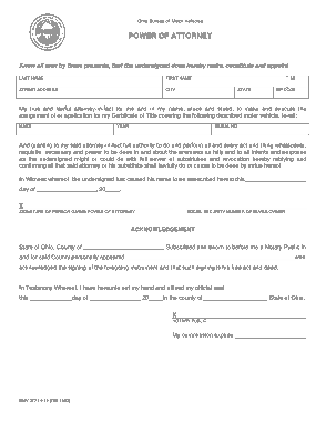 Free Download PDF Books, Ohio Motor Vehicle Power Of Attorney Form Template