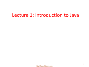 Introduction To Java &#8211; Java Lecture 1