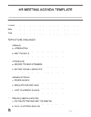 Free Download PDF Books, Hr Meeting Agenda Form Template