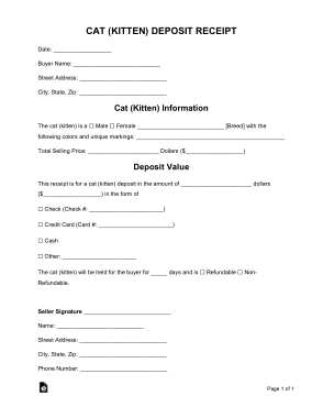 Free Download PDF Books, Cat Deposit Receipt Form Template