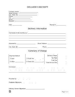 Free Download PDF Books, Delivery Receipt Form Template