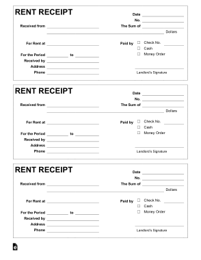 Free Download PDF Books, Rent Receipt Form Template