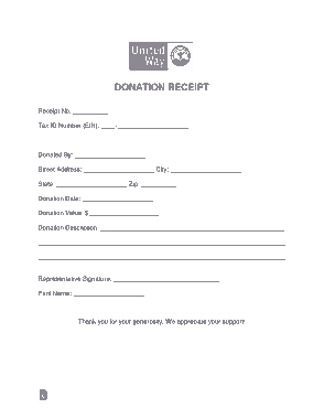 Free Download PDF Books, United Way Donation Receipt Form Template