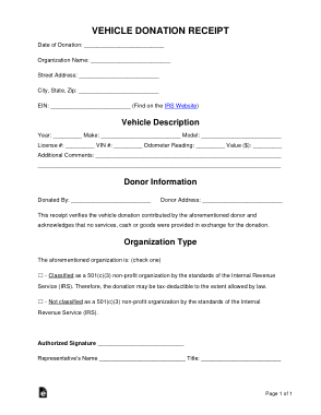Free Download PDF Books, Vehicle Donation Receipt Form Template