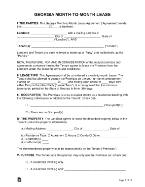 Free Download PDF Books, Georgia Month To Month Rental Agreement Form Template