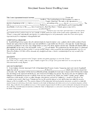 Free Download PDF Books, Maryland Room Rental Agreement Form Template