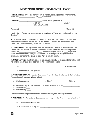 Free Download PDF Books, New York Month To Month Rental Agreement Form Template
