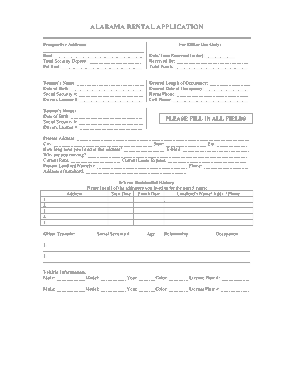 Free Download PDF Books, Alabama Rental Application Form Template
